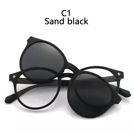 6 In 1 Custom Men Women Polarized Optical Magnetic Sunglasses Clip Magnet Clip on Sunglasses Polaroid Clip on Sun Glasses Frame