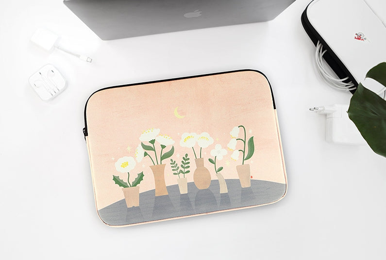 Apricot Flower Graphic Laptop Sleeves 13 15 inch Cases Protective Covers Handbags Square Pouches Designer Artist Prints Cute Lig