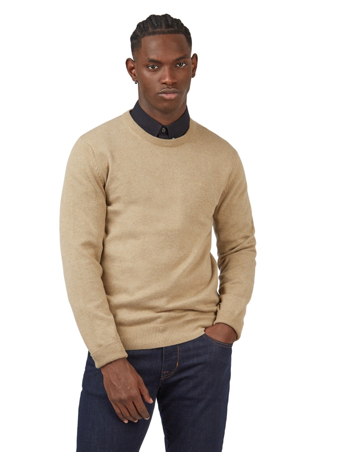 Ben Sherman Mens Signature Knitted Crew Neck Jumper