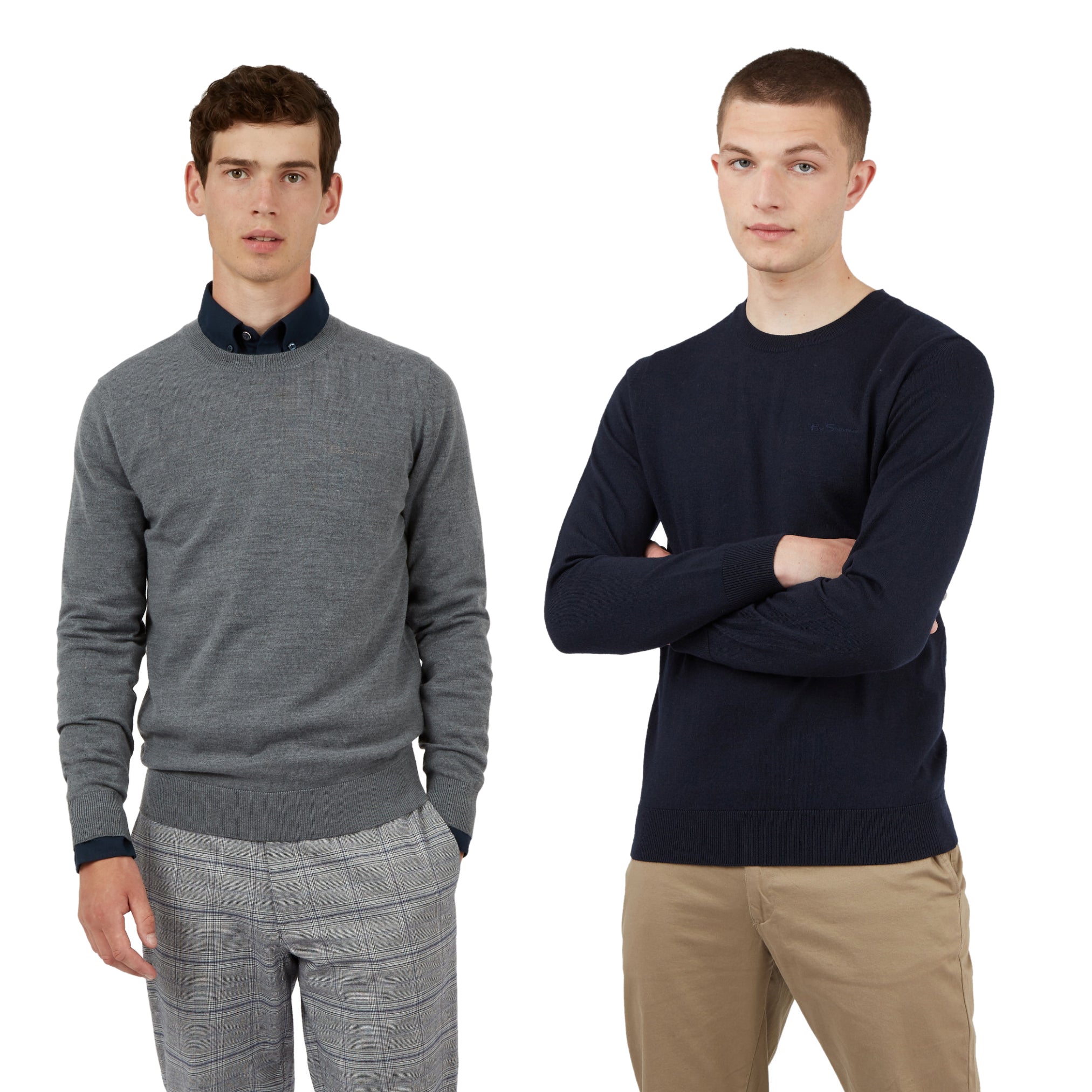 Ben Sherman Mens Signature Merino Crew Neck Jumper