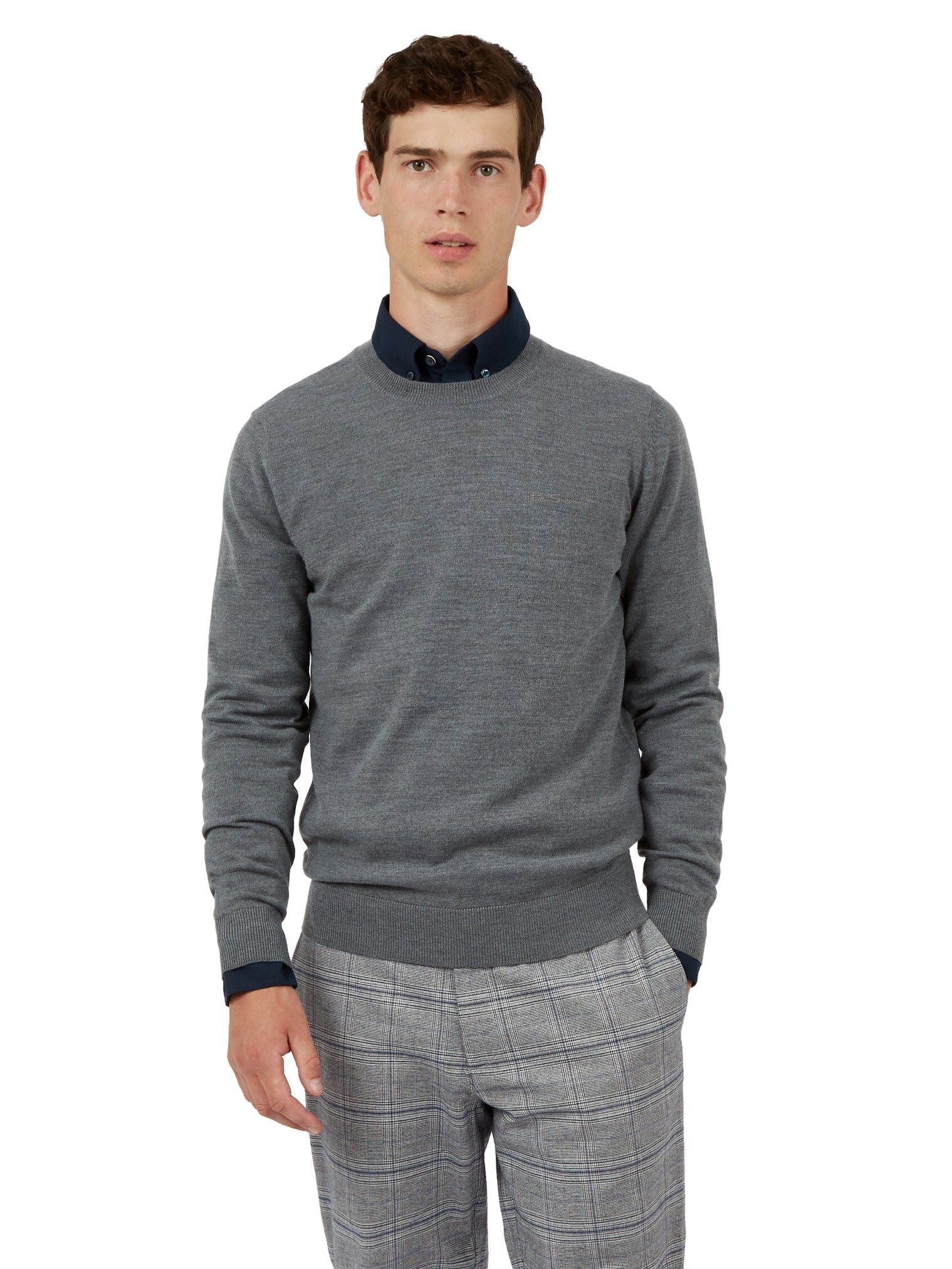 Ben Sherman Mens Signature Merino Crew Neck Jumper