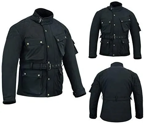 Biker Gear Pro Protect Softshell Motorcycle Jacket Black Wind-Resistant