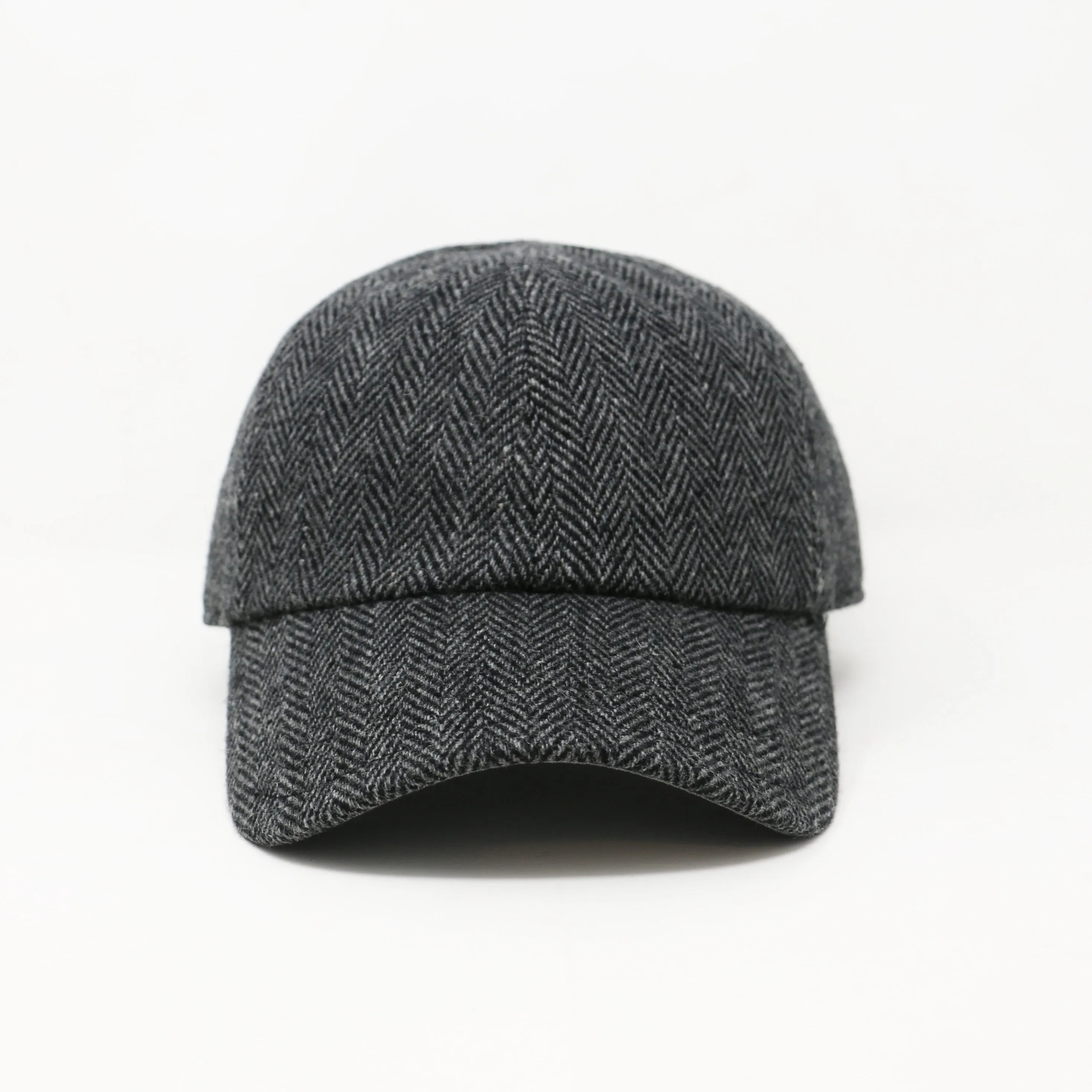 Black & Grey Herringbone 6-Panel