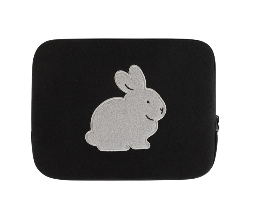 Black Gray Beige Rabbit Laptop Sleeves 11 for iPad 13 15 inches Cases Protective Covers Purses Handbags Square Cushion Pouches D