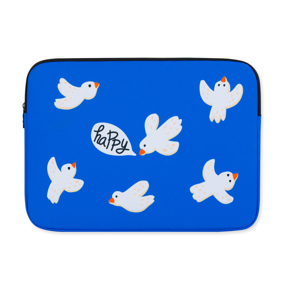 Blue Birds Graphic Laptop Sleeves 13 15inch Fitted Cases Covers Pouches Protective Purses Handbags Square Cushion School Collage