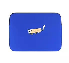 Blue Bread Train Graphic Laptop Sleeves 13 15 inch Cases Protective Covers Handbags Square Pouches Designer Artist Prints Cute L