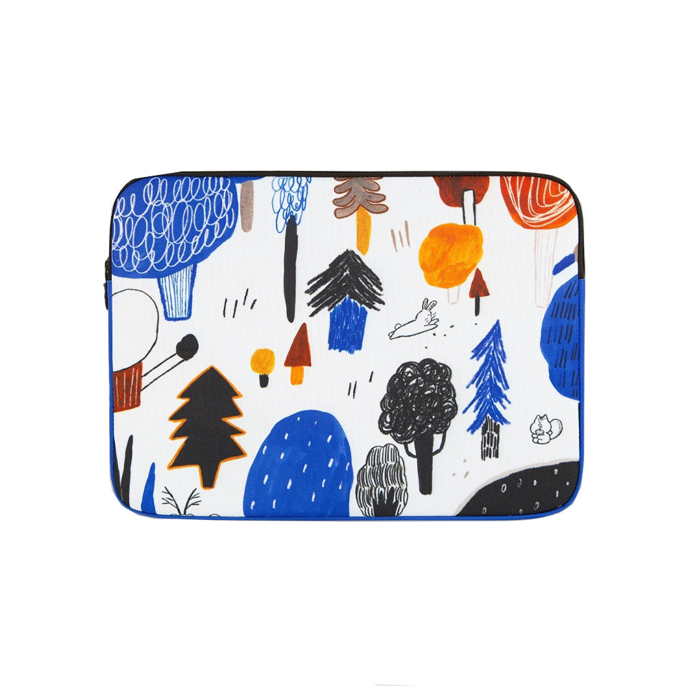 Blue White Forest Graphic Laptop Sleeves Tablets iPad 13 15 inch Cases Protective Covers Purses Handbags Square Cushion Pouches 