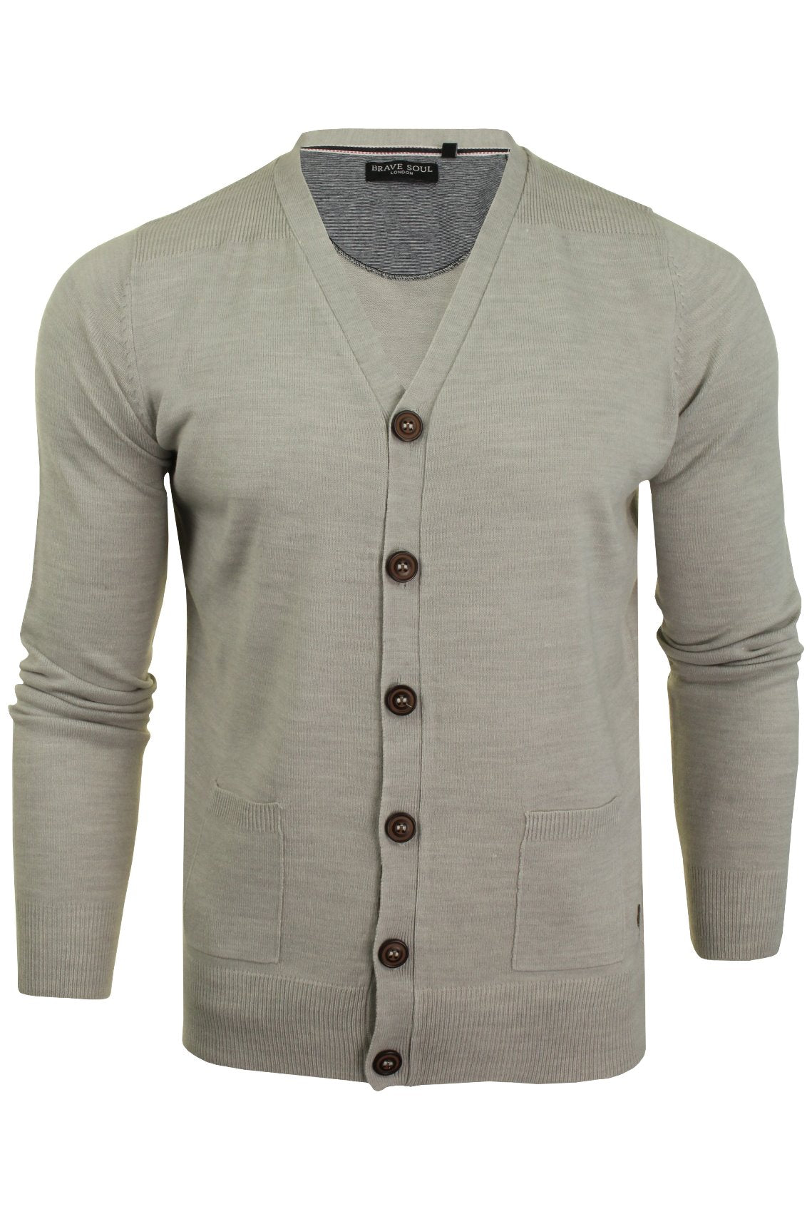 Brave Soul Mens Cardigan Fashion Button Through .