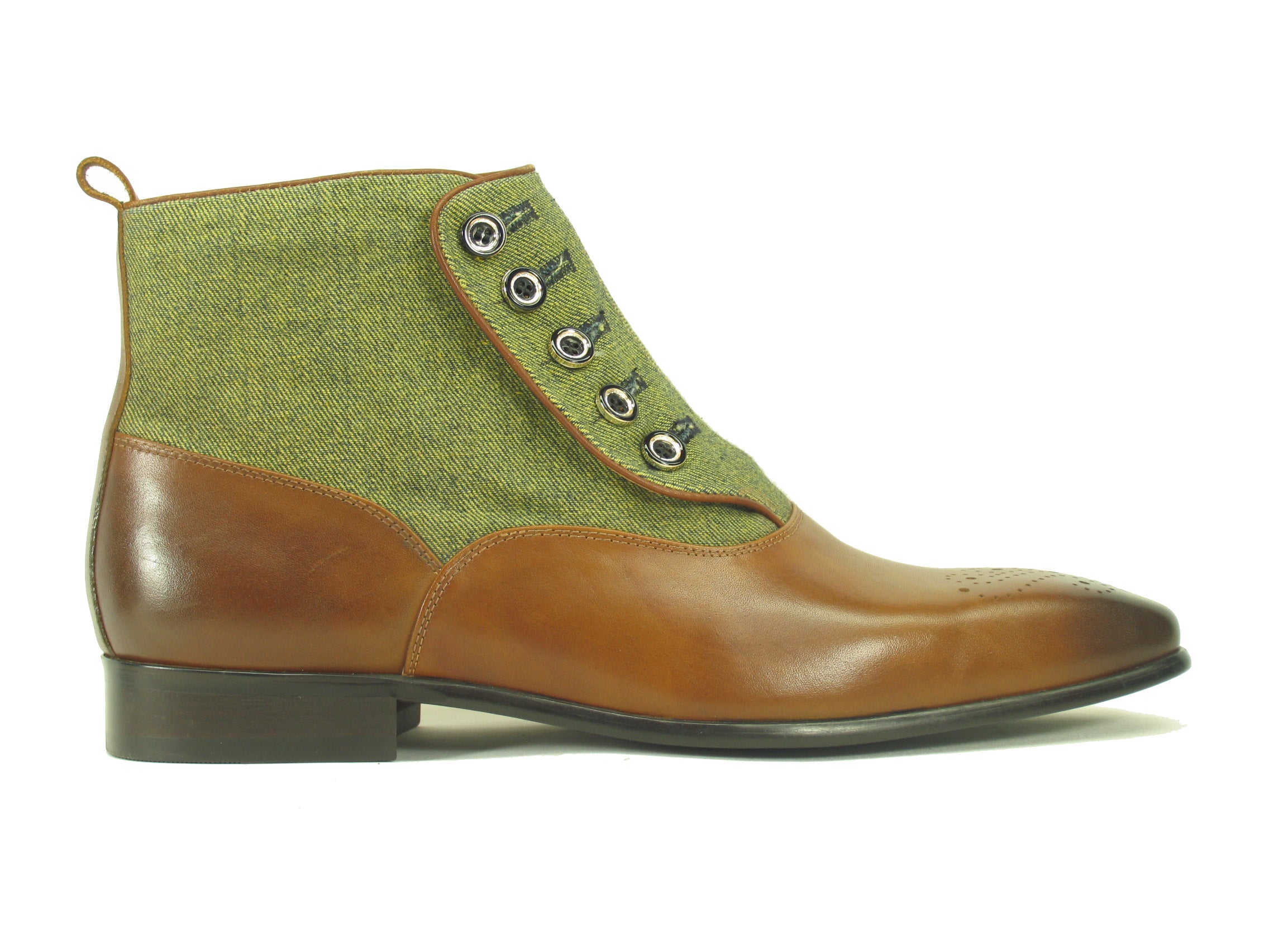 Calfskin Button Up Slip-On Boot