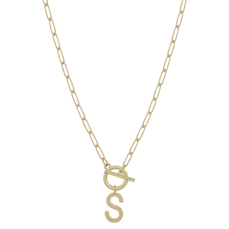 Chain Link Initial Letter Necklace