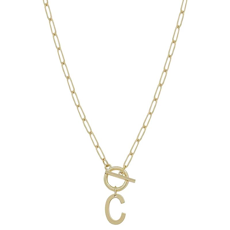 Chain Link Initial Letter Necklace