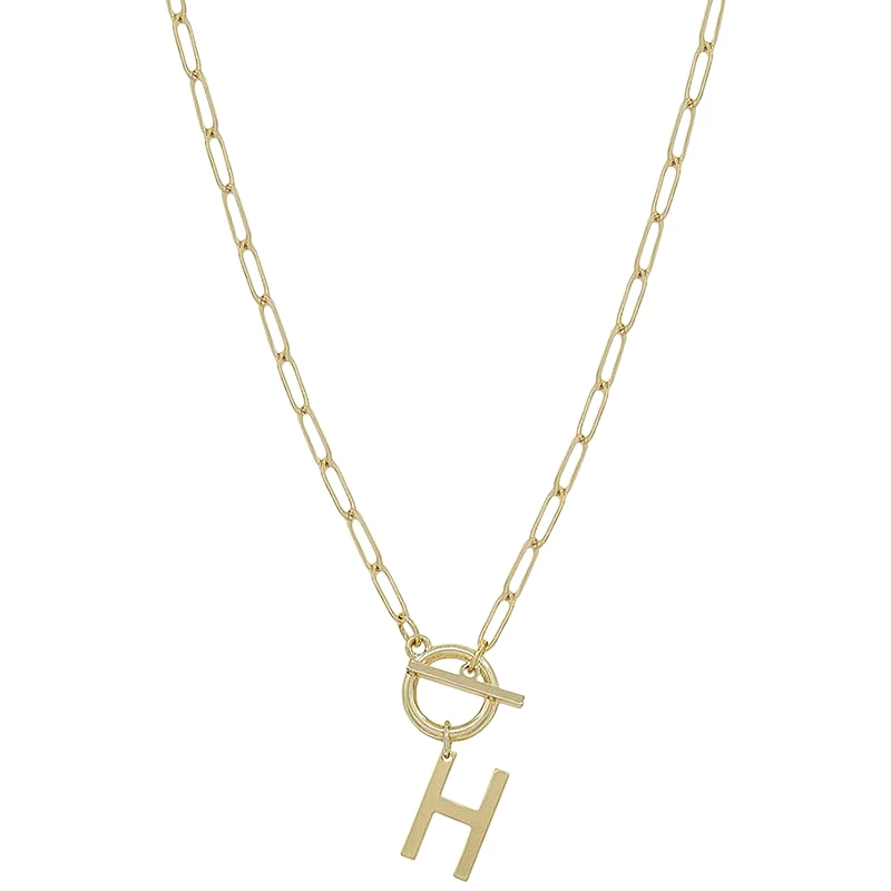 Chain Link Initial Letter Necklace