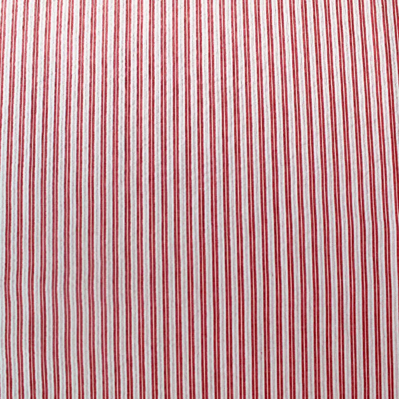 Cotton Dressmaking Seersucker Multi Stripe - Red