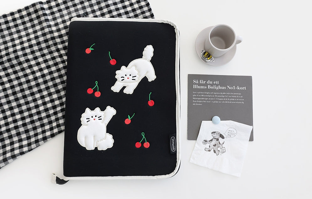 Cute Animal Characters 13 Open Laptop Sleeves Pouches Square Cases Covers Embroidery Skins Purses Handbags Soft Protection