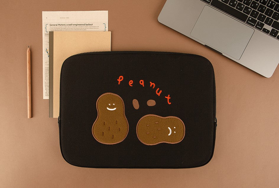 Cute Bear Peanut Puppy Laptop Sleeves iPad 13 14 15 Cases Covers Pouches