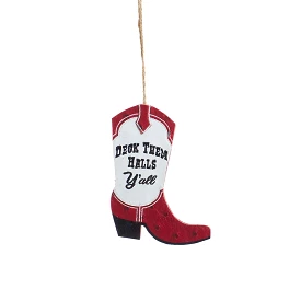 Deck Them Halls Cowboy Boot Ornament