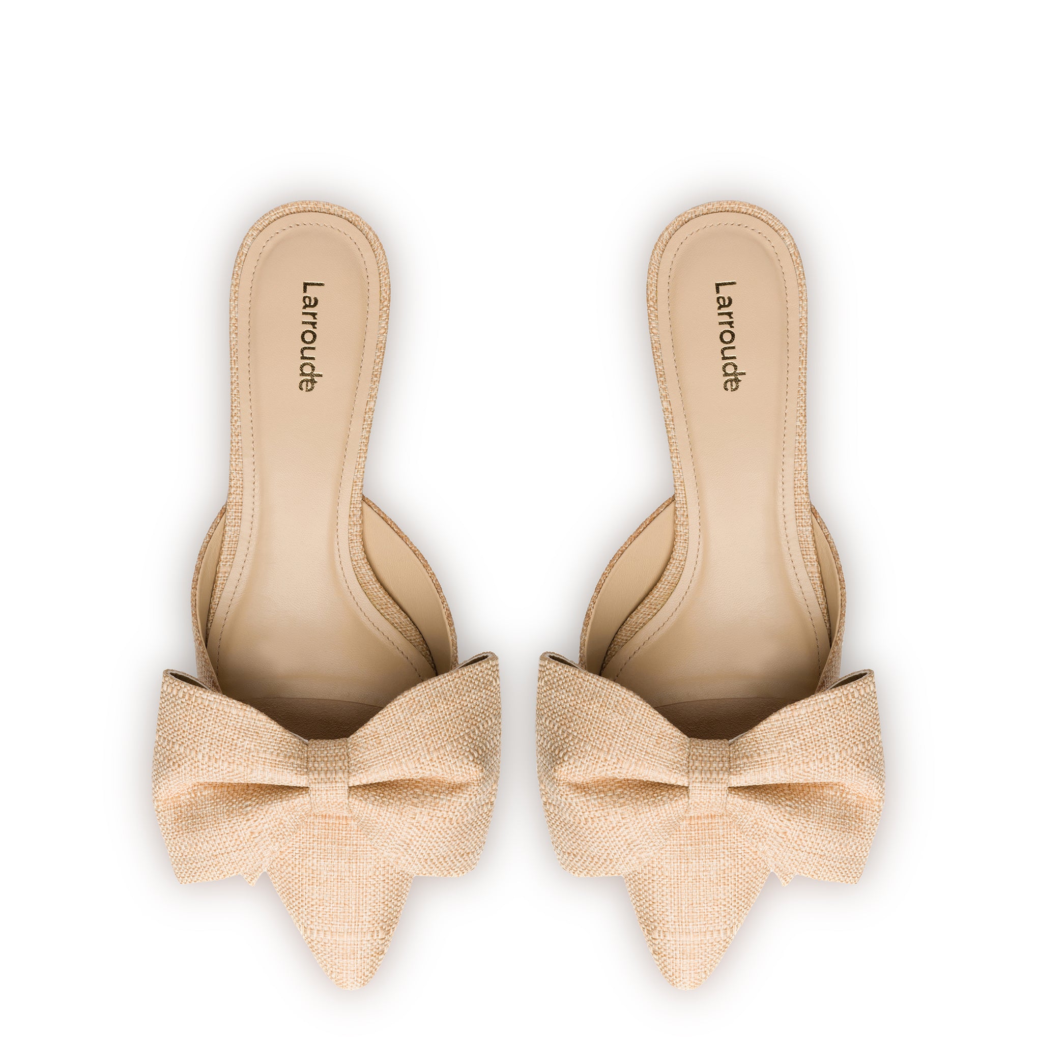 Elle Flat Mule In Beige Raffia