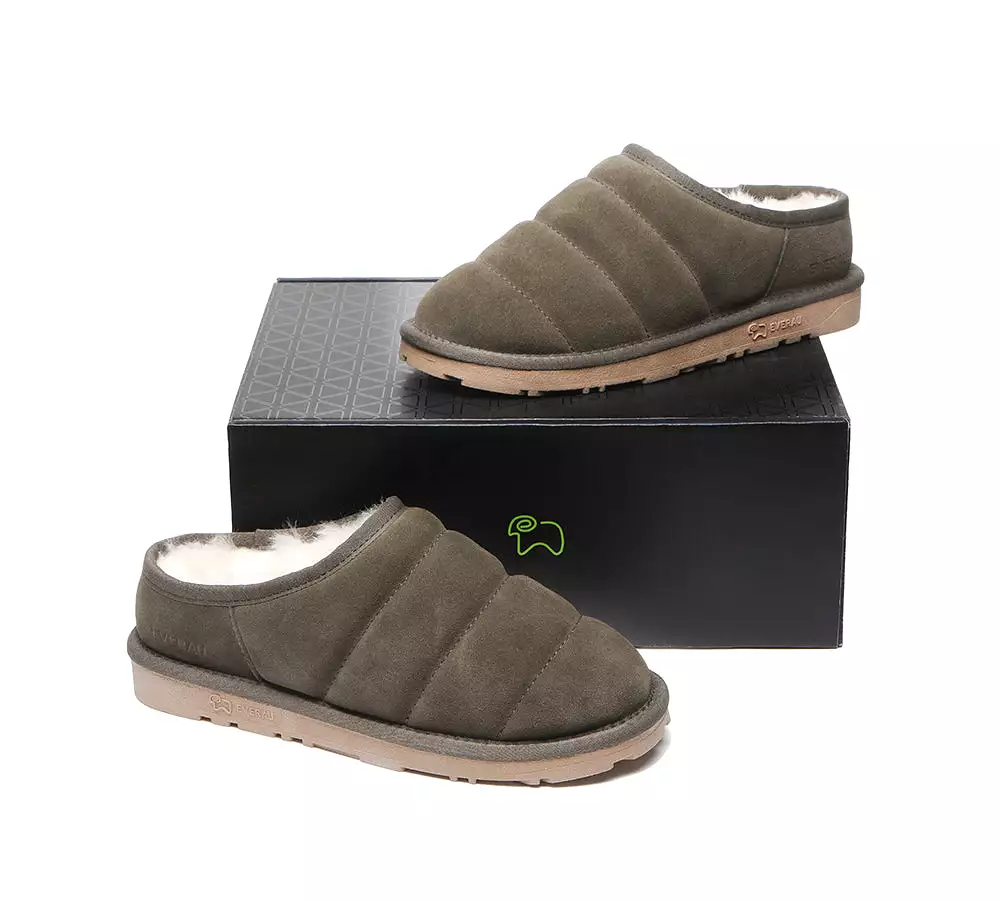 EVERAU Ultra Puffer Style Women Sheepskin Slippers