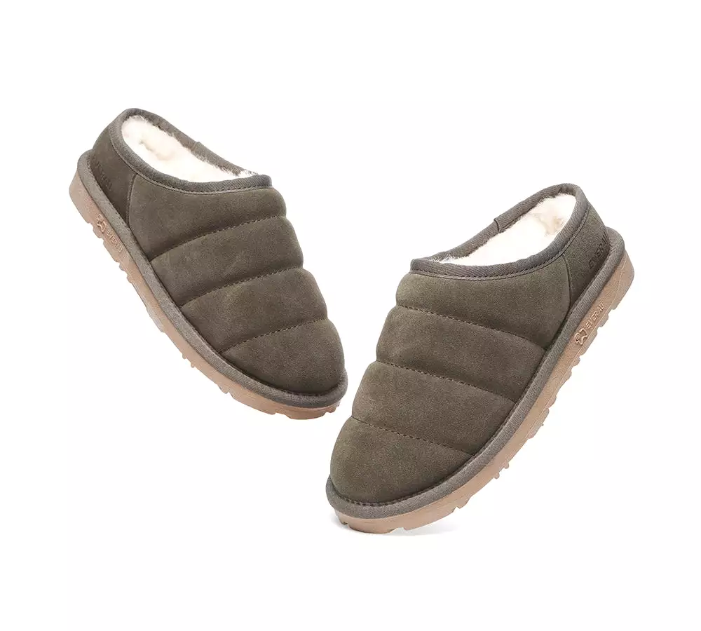 EVERAU Ultra Puffer Style Women Sheepskin Slippers