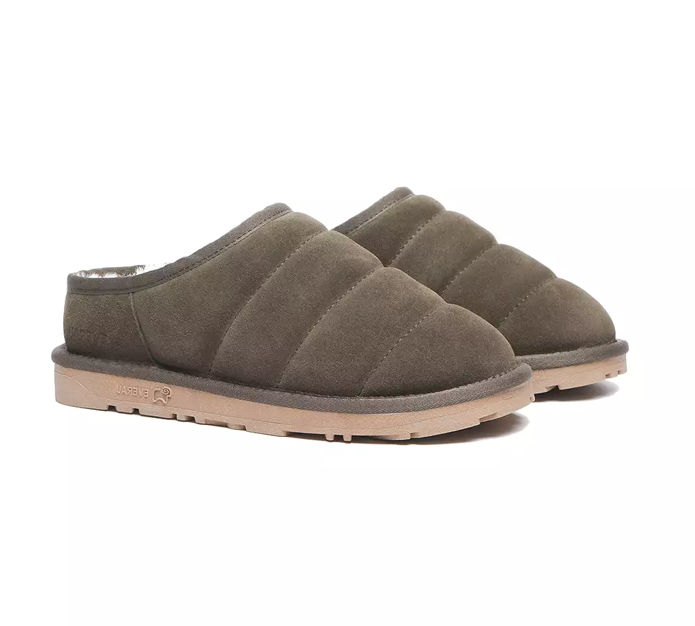 EVERAU Ultra Puffer Style Women Sheepskin Slippers