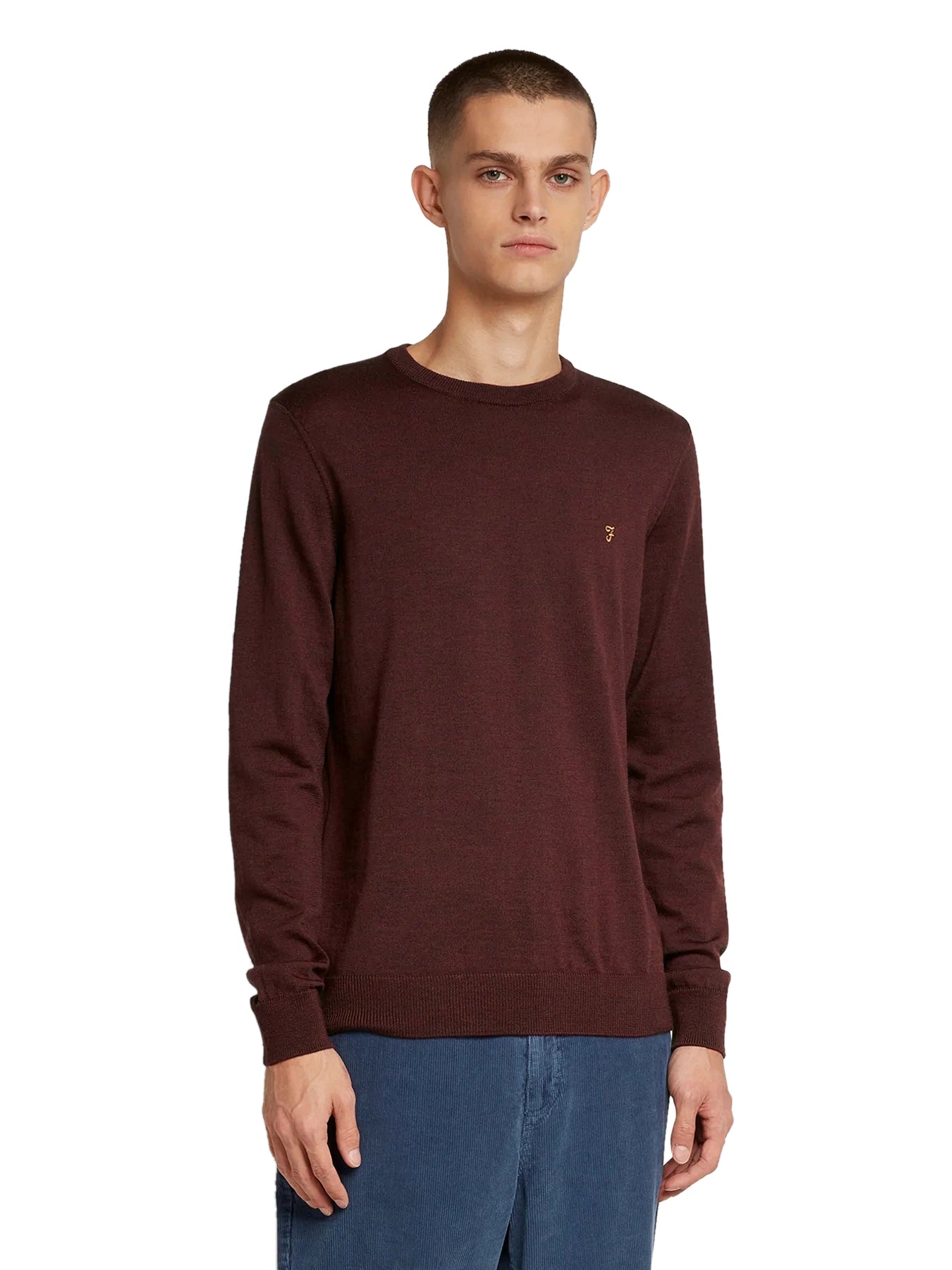 Farah Mens 'Mullen' Merino Wool Jumper - Crew Neck