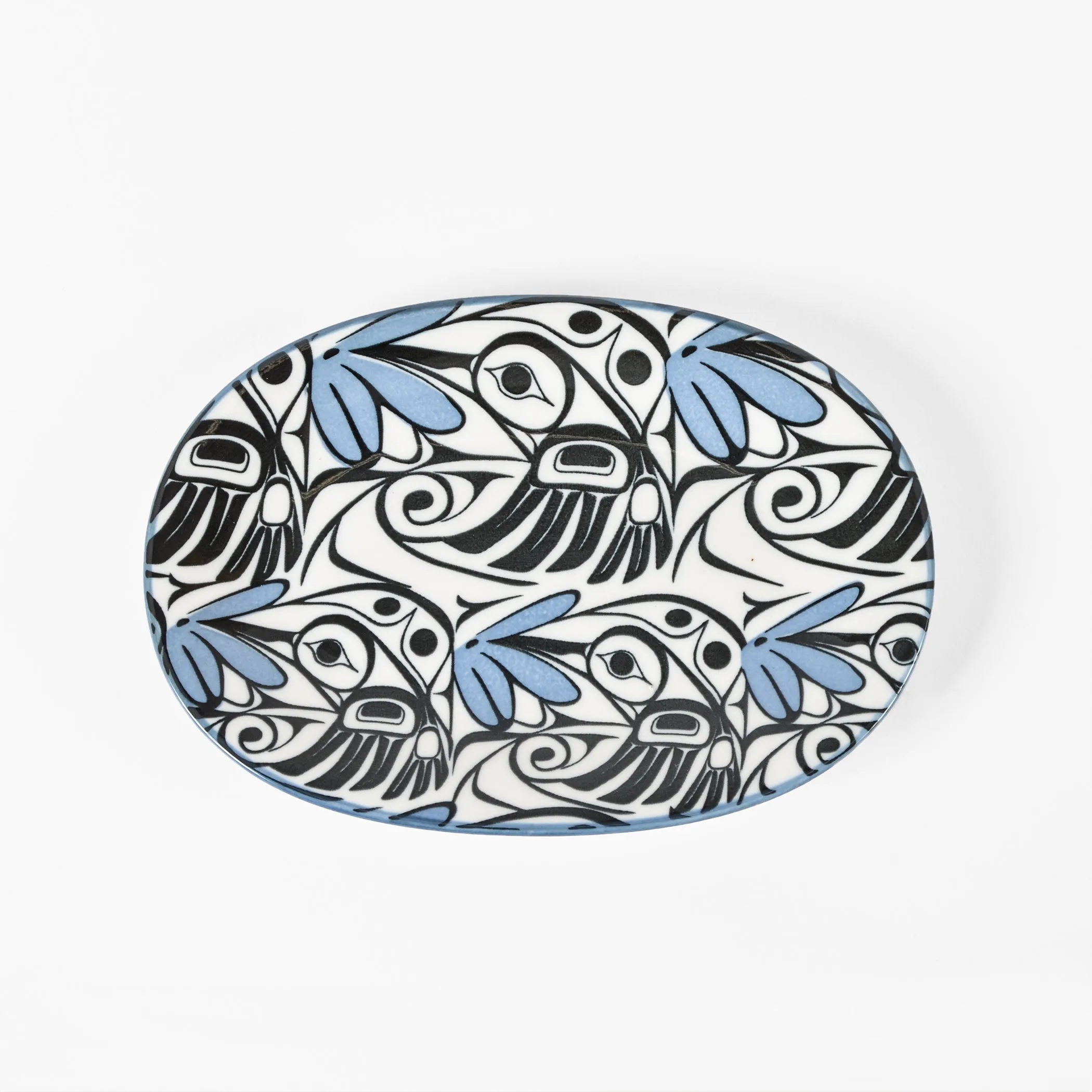 Fine Porcelain Oval Platter | Hummingbird by Bill Helin