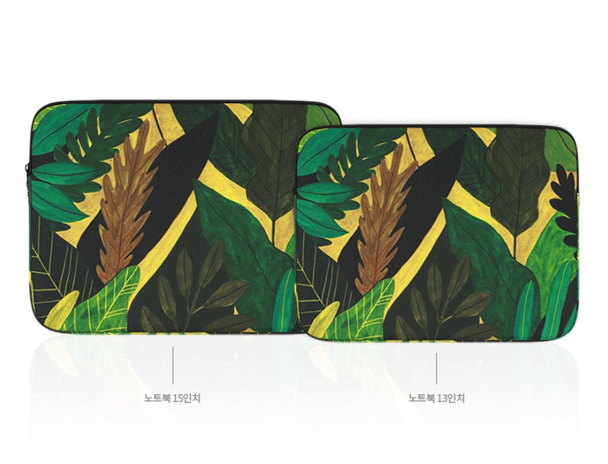 Green Forest Graphic Laptop Sleeves 13 15 inch Cases Protective Covers Handbags Square Pouches Designer Artist Prints Cute Light