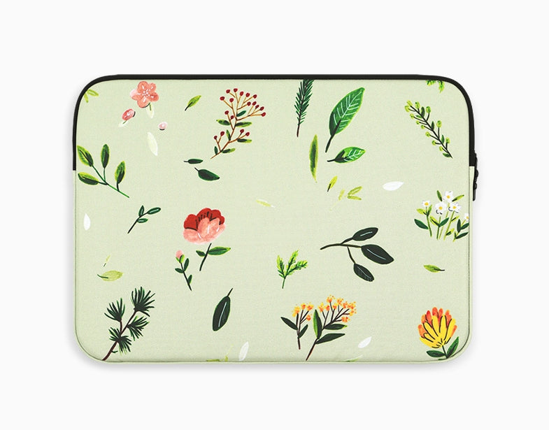 Green Forest Graphic Laptop Sleeves iPad 11 13 15inch Fitted Cases Pouches Protective Covers Purses Handbags Square Cushion Desi