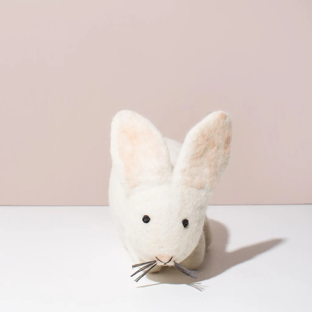 Hand Felted White Bunny