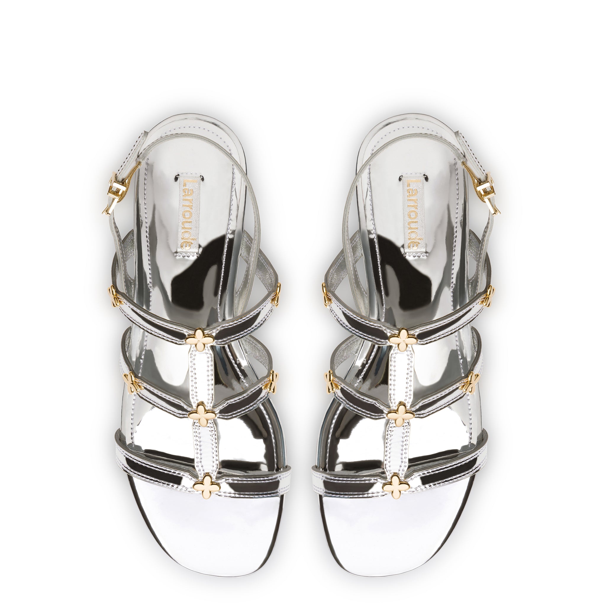 Harmony Flat Sandal In Silver Specchio