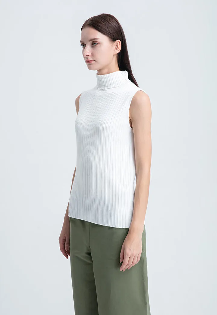 High Neck Knitted Basic Top