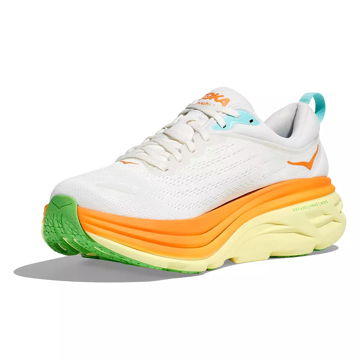 Hoka Bondi 8 Mens | Blanc De Blanc / Solar Flare