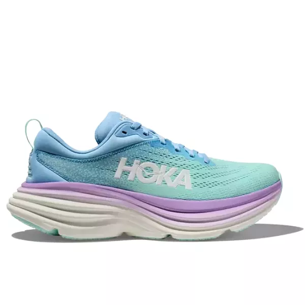 HOKA Women's Bondi 8 Wide Airy Blue/Sunlit Ocean