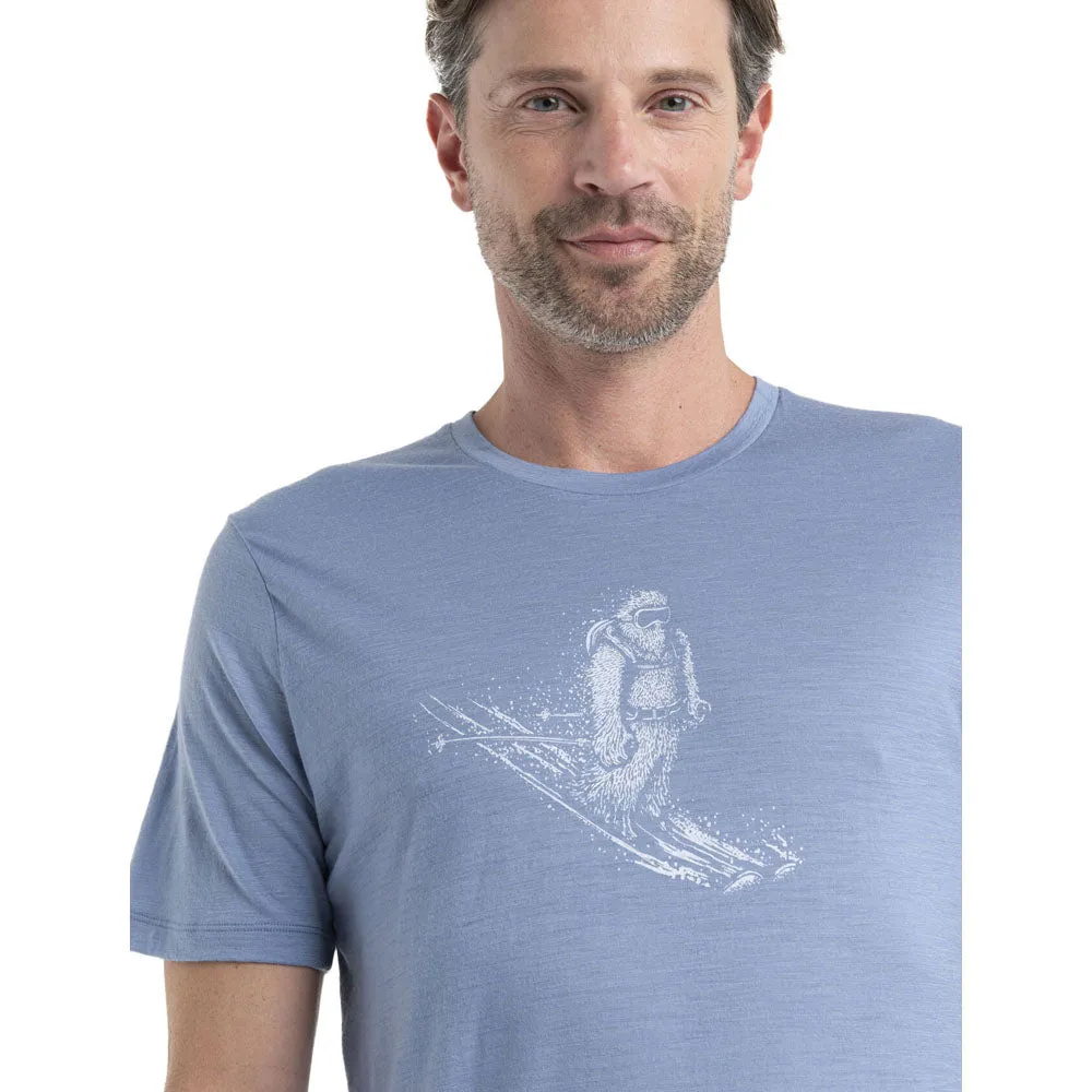 Icebreaker Mens Tech Lite II SS Tee Skiing Yeti Midnight