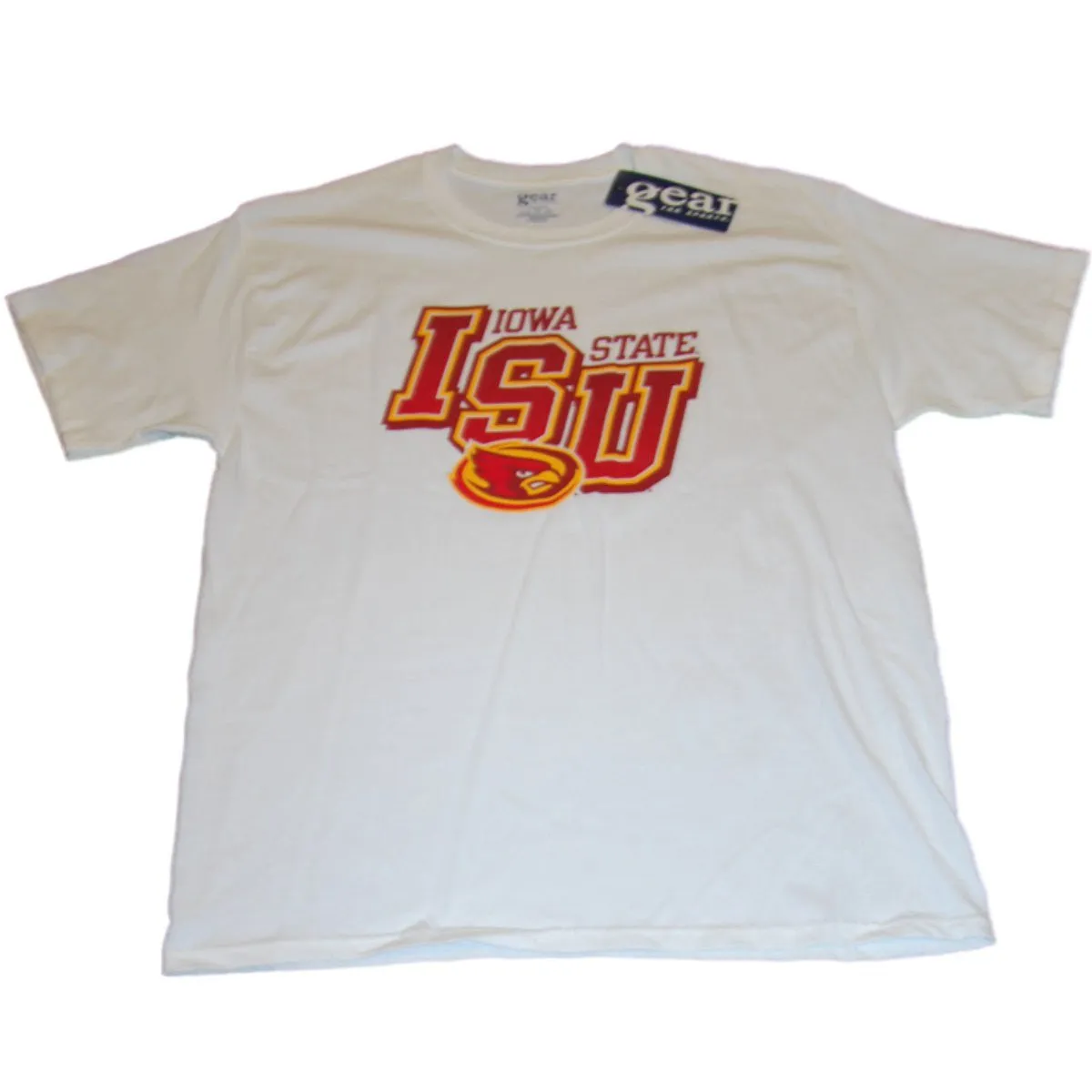 Iowa State Cyclones Gear for Sports White Large Logo 100% Cotton T-Shirt (L)