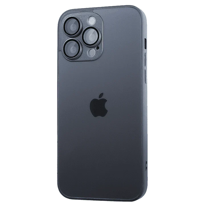 iPhone 13 Pro Max AG Glass Case, with Glasses on Cameras