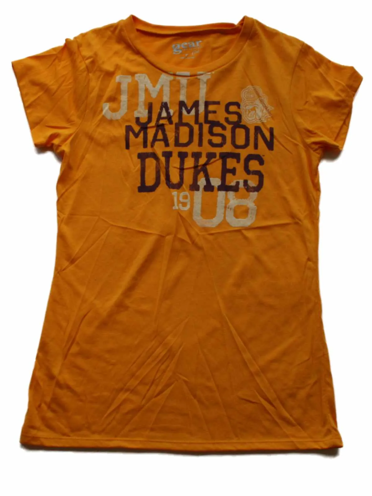 James Madison Dukes Gear for Sports Women Gold 1908 Short Sleeve T-Shirt (M)