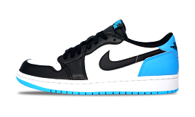 Jordan 1 Low Black Dark Powder Blue (W)