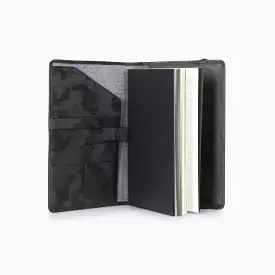 Leather A5 Notebook Cover, Black Camo