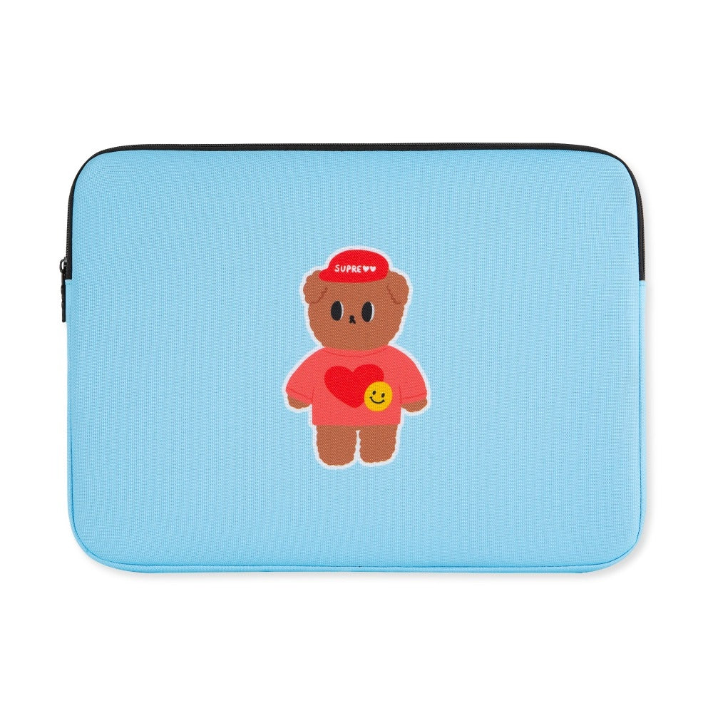 Light Blue CUTIE BEAR Graphic Laptop Sleeves 13 15 inch Cases Protective Covers Handbags Square Pouches Designer Artist Prints S