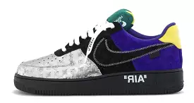 Louis Vuitton Nike Air Force 1 Low By Virgil Abloh Black Metallic Silver