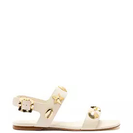 Madison Flat In Ivory Leather