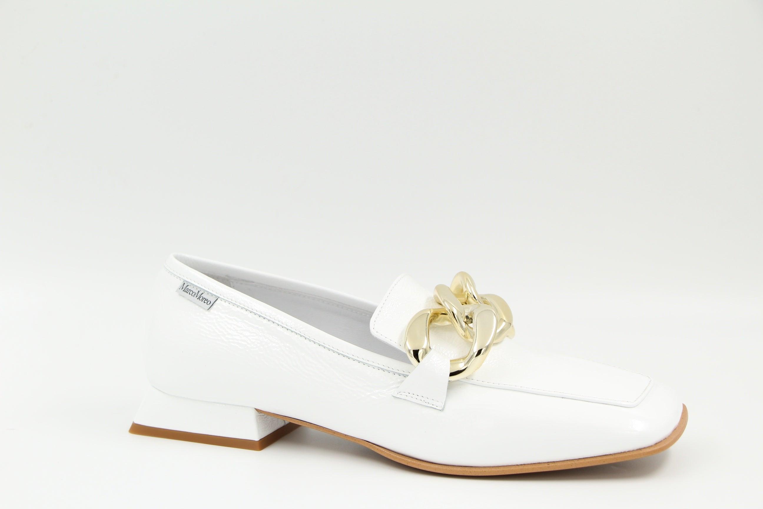 MARCO MOREO  White  Patent  Loafer B1120