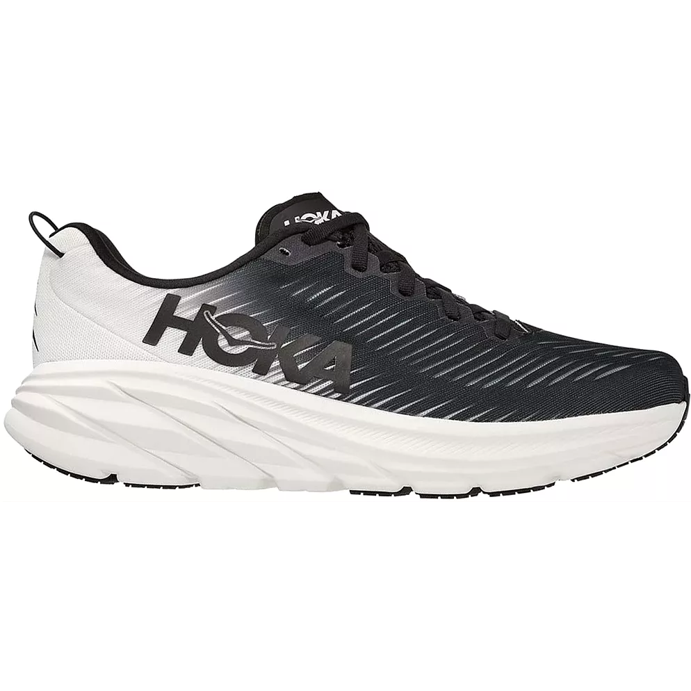 Men's Hoka One One Rincon 3, Black/White, 12 D Medium