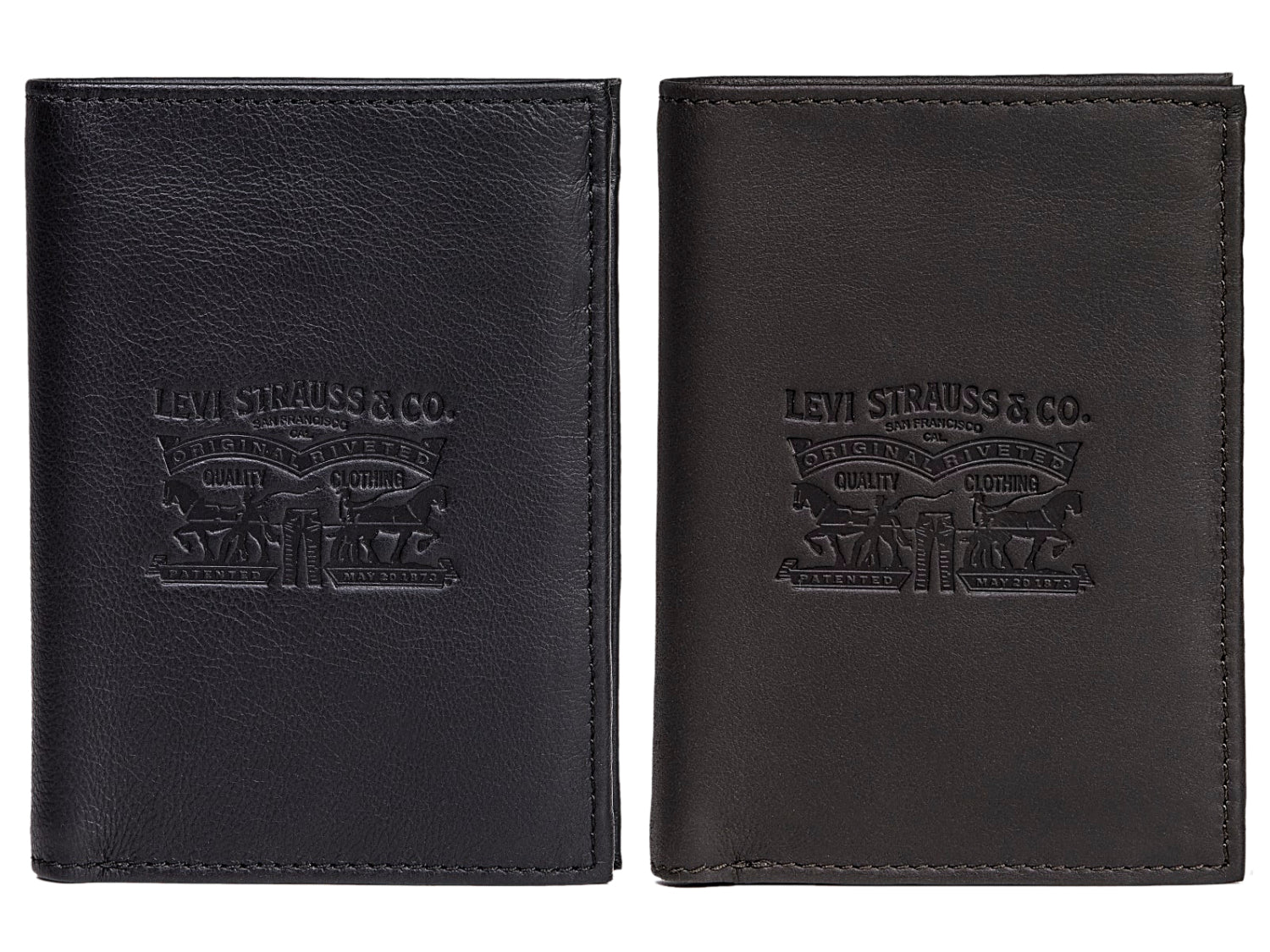 Mens Levi's 'Two Horse'Vertical Coin Wallet