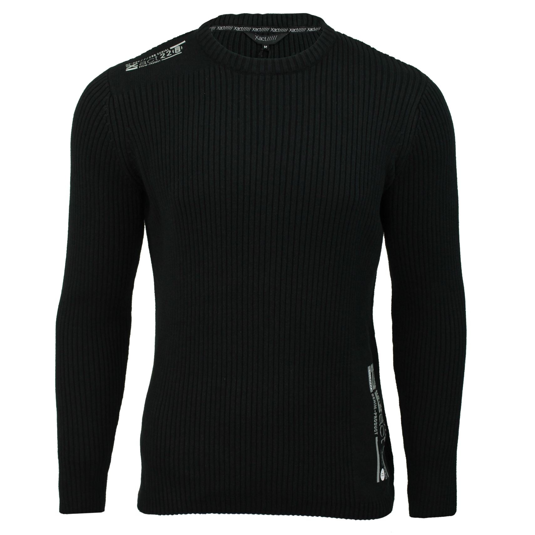 Mens Xact Ribbed Crew Neck Cotton Jumper