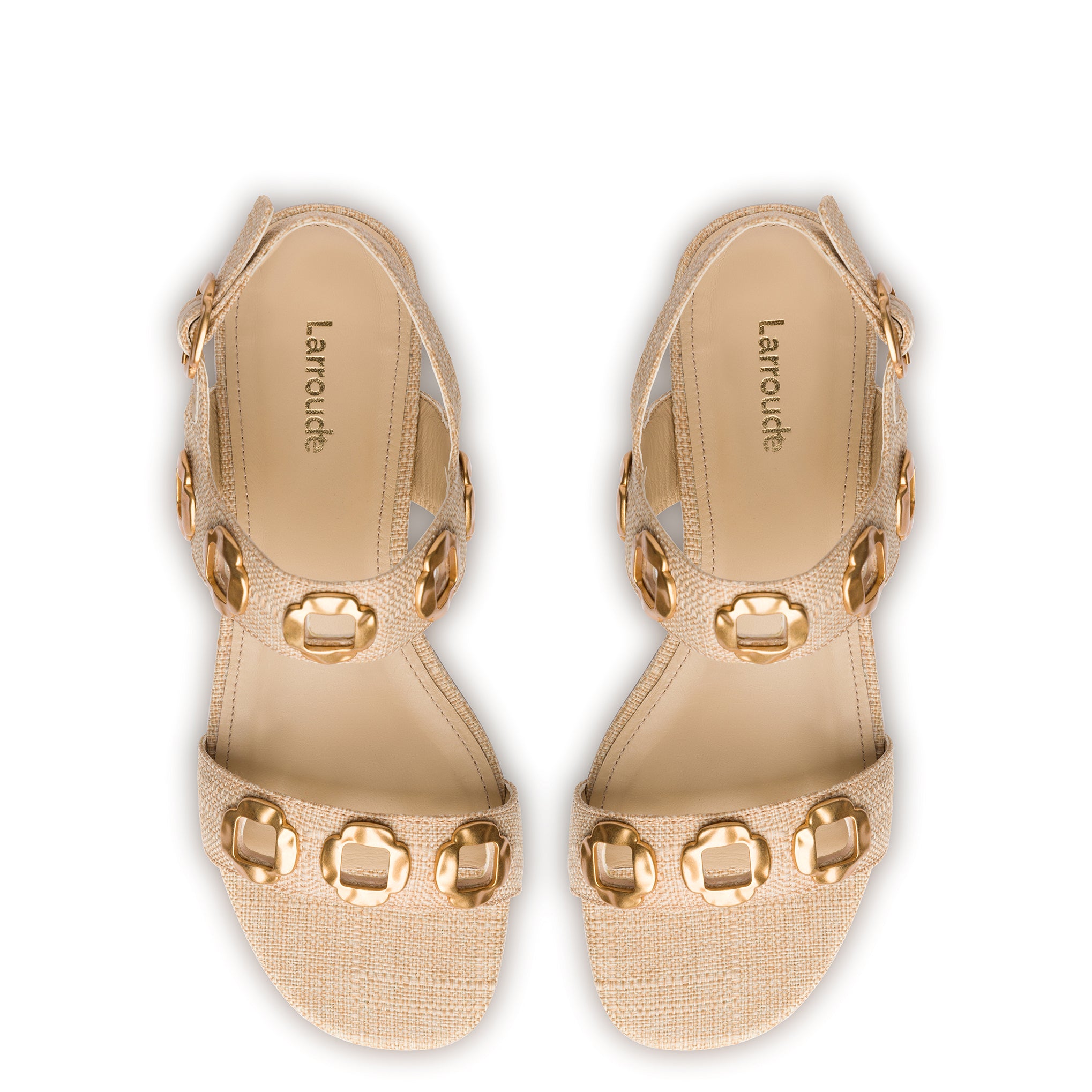 Milan Flat Sandal In Beige Raffia