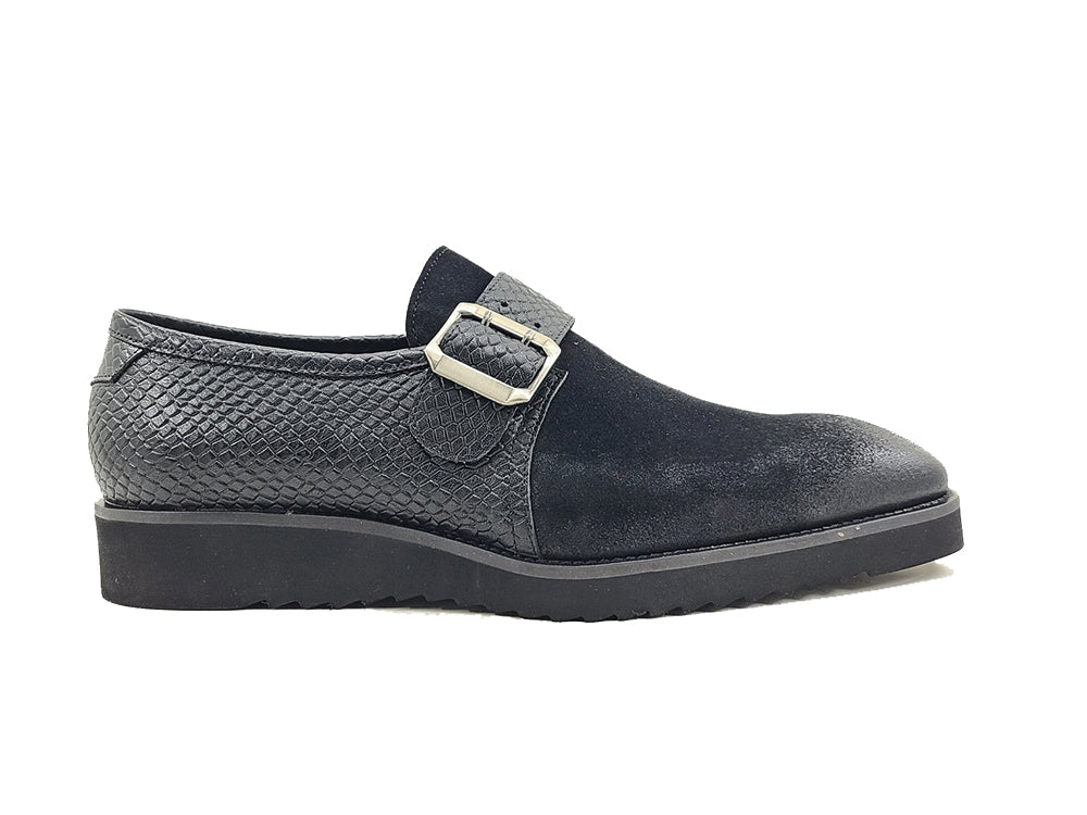 Multi Media Buckle Monkstrap Slip-on