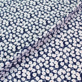 Navy Brushed Cotton - Floral - Fields of Flowers