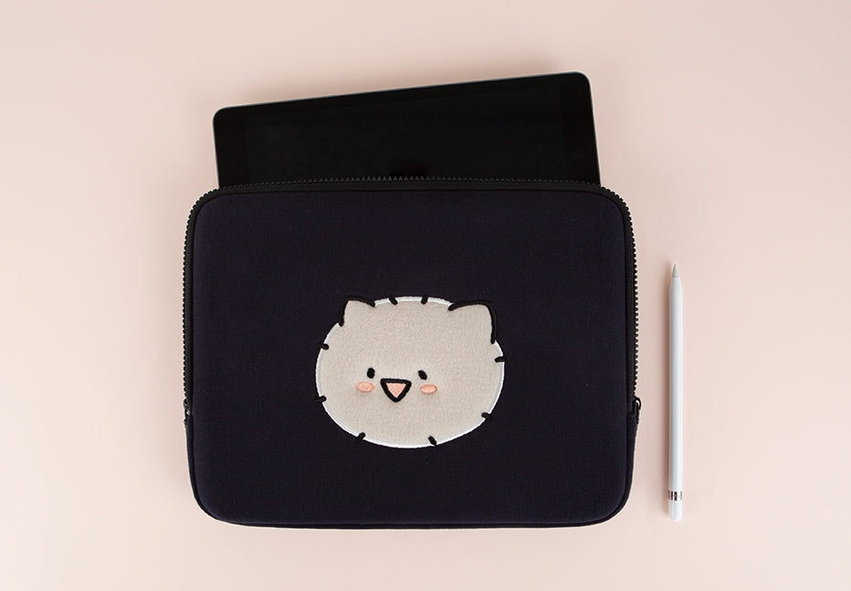 Navy Kuma Laptop Sleeves iPad 13 14 15 inch Cases Protective Covers Purses Skins Handbags Square Cushion Carrying Pouches Design